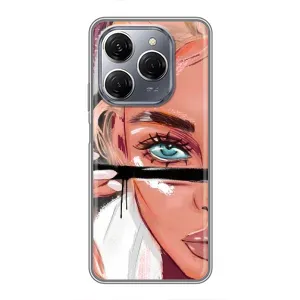 Чехол с печатью для TECNO Spark 20 Pro - (Мода) (AlphaPrint) (Макияж)