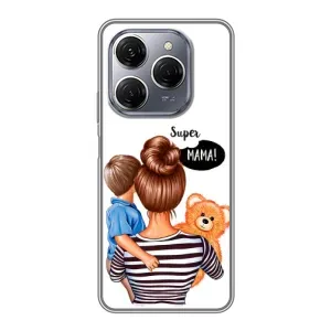 Чехол с печатью для TECNO Spark 20 Pro - (Мама с ребенком) (AlphaPrint) (Мама с сыном)