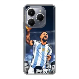 Чехлы для TECNO Spark 20 Pro (Leo чемпион) (AlphaPrint) (Месси с кубком)