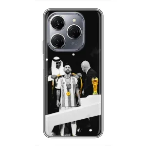 Чехлы для TECNO Spark 20 Pro (Leo чемпион) (AlphaPrint) (Месси в накидке)