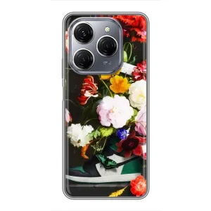 Брендновые Чехлы для TECNO Spark 20 Pro - (PREMIUMPrint) (Nike цветы)
