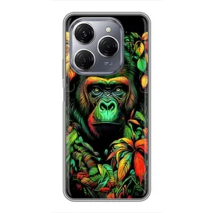 Чехол с Обезьянами TECNO Spark 20 Pro - (AlphaPrint) (Обезьяна в тропиках)