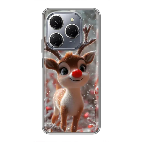 Чохол з принтом «Олень з носом» для TECNO Spark 20 Pro Чохол з принтом «Олень з носом» для TECNO Spark 20 Pro