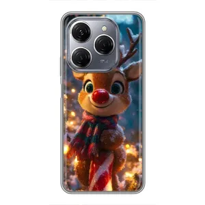Яскравий чохол для TECNO Spark 20 Pro з Зимові Оленята (Олень з шарфом)