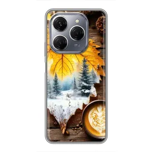 Чехол с уникальным дизайном «Осень с кофе» для TECNO Spark 20 Pro (Осенне-зимний кофе)