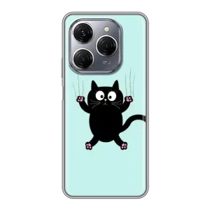 Чехол с принтом для TECNO Spark 20 Pro (AlphaPrint) Модные коты (Падающий кот)