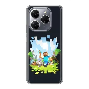 Чехол Майнкрафт на TECNO Spark 20 Pro (AlphaPrint) Minecraft (персонажи Minecraft)