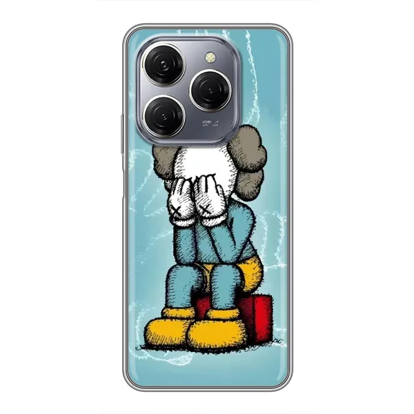 Чохол з принтом «Плач Bearbrick» для TECNO Spark 20 Pro