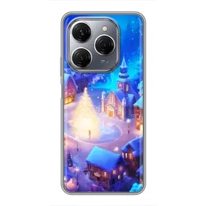 Рождественские Чехлы для TECNO Spark 20 Pro (VPrint) (Рождественский город)