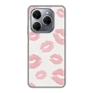 Чехол с розовым рисунком для TECNO Spark 20 Pro (Розовые губы)