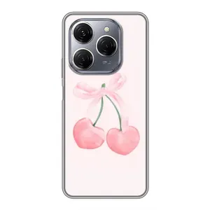 Чехол с розовым рисунком для TECNO Spark 20 Pro (Розовые вишни)