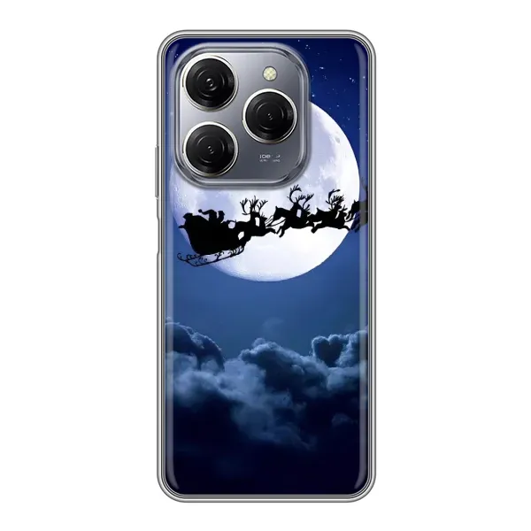 Чохол з принтом «Санта - місяць» для TECNO Spark 20 Pro Чохол з принтом «Санта - місяць» для TECNO Spark 20 Pro