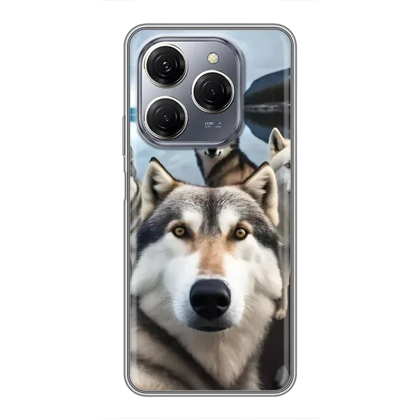Чехол с принтом «Селфи ХАски» для TECNO Spark 20 Pro Чехол с принтом «Селфи ХАски» для TECNO Spark 20 Pro
