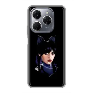 Чехлы Венсдей на TECNO Spark 20 Pro Уэнсдей (AlphaPrint) (серьезная Уэнздей)