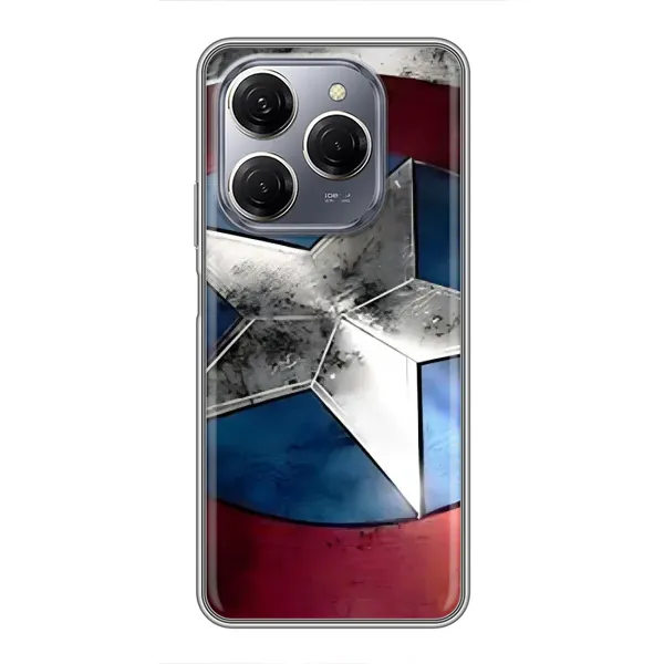 Чехол с принтом «Щит Капитана Америки» для TECNO Spark 20 Pro Чехол с принтом «Щит Капитана Америки» для TECNO Spark 20 Pro