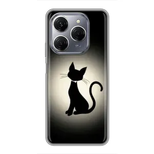 Чехол с принтом для TECNO Spark 20 Pro (AlphaPrint) Модные коты (Силуэт котика)