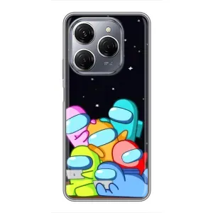 Чехол Амонг Ас для TECNO Spark 20 Pro (AlphaPrint) (Скины в космосе)