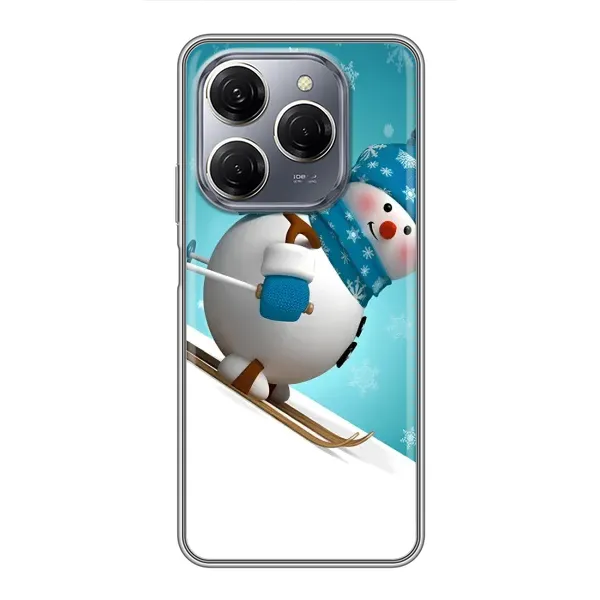 Чохол з принтом «Сніговик на лижах» для TECNO Spark 20 Pro Чохол з принтом «Сніговик на лижах» для TECNO Spark 20 Pro