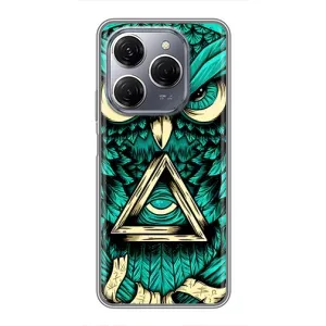 Чехол с птицами на TECNO Spark 20 Pro (VPrint) (Сова с глазом)