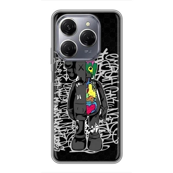 Чохол з принтом «Стиль Bearbrick» для TECNO Spark 20 Pro