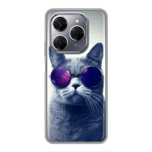Чехол с принтом для TECNO Spark 20 Pro (AlphaPrint) Модные коты (Стильный кот)