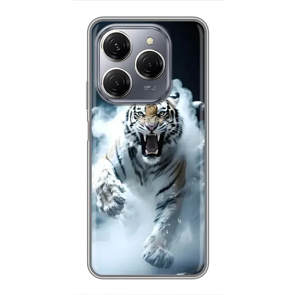 Чохол з принтом «Білий тигр у диму» для TECNO Spark 20 Pro Чохол з принтом «Білий тигр у диму» для TECNO Spark 20 Pro