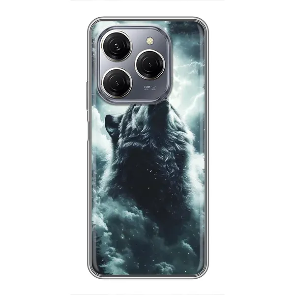 Чохол з принтом «Вовк у хмарах» для TECNO Spark 20 Pro Чохол з принтом «Вовк у хмарах» для TECNO Spark 20 Pro