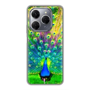 Чехол с птицами на TECNO Spark 20 Pro (VPrint) (Яркий Павлин)