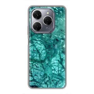Мраморный чехол на TECNO Spark 20 Pro (VPrint) (Зеленый мрамор)