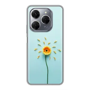 Чехлы с Цветами для TECNO Spark 20 Pro (VPrint) (Желтый цветок)