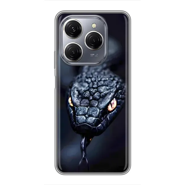 Чохол з принтом «Чорна змія» для TECNO Spark 20 Pro Чохол з принтом «Чорна змія» для TECNO Spark 20 Pro