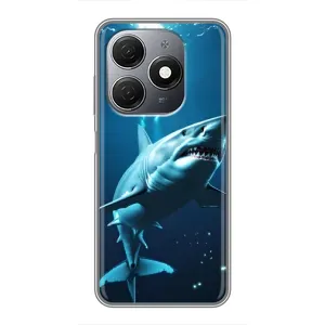Чехол с картинкой «Хищники» для TECNO Spark 20 (Акула под водой)