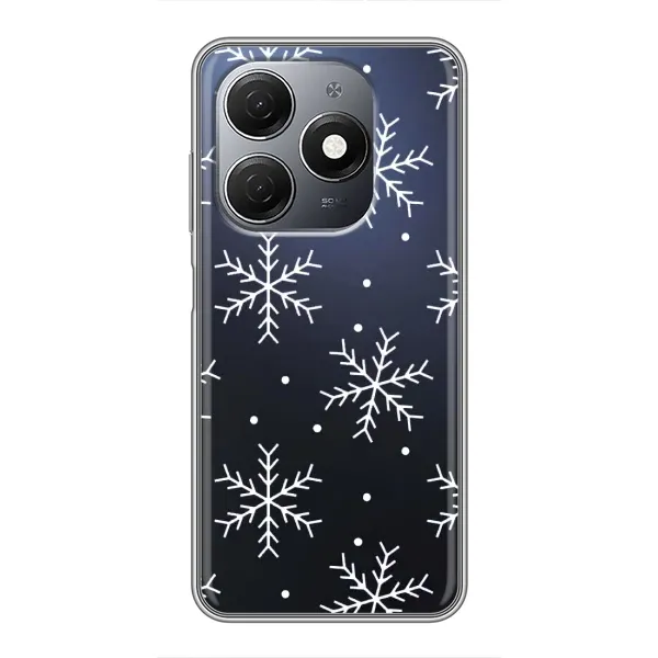 Чехол с принтом «Белые снежинки» для TECNO Spark 20 Чехол с принтом «Белые снежинки» для TECNO Spark 20