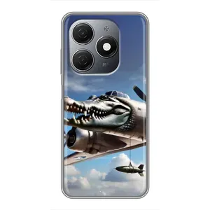 Чехол с мемом Тралалело тралала на TECNO Spark 20 (Бомбардиро крокодило)