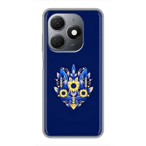 Чехлы для TECNO Spark 20  Укр. Символика (AlphaPrint) (Цветочный Герб)