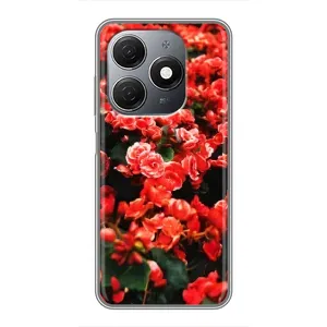 Чехол с принтом «Цветы красные» для TECNO Spark 20