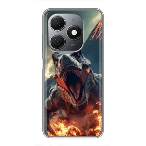 Чехол с картинкой «Хищники» для TECNO Spark 20 (Огненный динозавр)