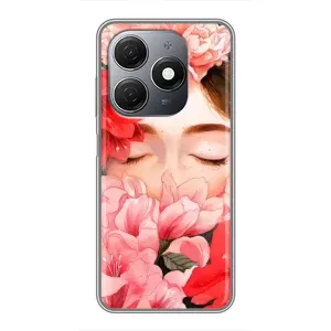 Чехлы (ART) Цветы на TECNO Spark 20 (VPrint) (Глаза в цветах)
