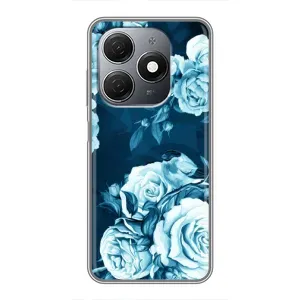 Чехлы (ART) Цветы на TECNO Spark 20 (VPrint) (Голубые Бутоны)