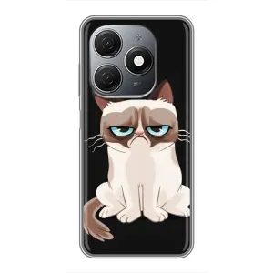 Чехол с принтом для TECNO Spark 20 (AlphaPrint) Модные коты (Грустный кот)