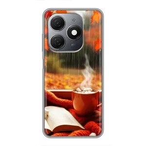 Чехол с уникальным дизайном «Осень с кофе» для TECNO Spark 20 (Кофе и дождь)