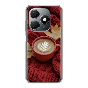 Чехол с уникальным дизайном «Осень с кофе» для TECNO Spark 20 (Кофе на пледе)