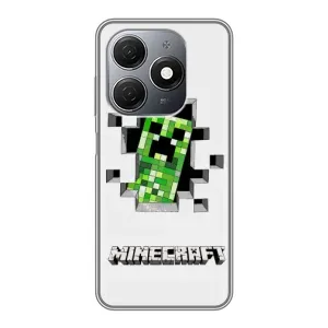 Чехол Майнкрафт на TECNO Spark 20 (AlphaPrint) Minecraft (крипер Майнкрафт)