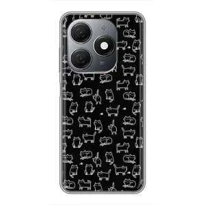 Чехол с принтом для TECNO Spark 20 (AlphaPrint) Модные коты (Меленькие котики)