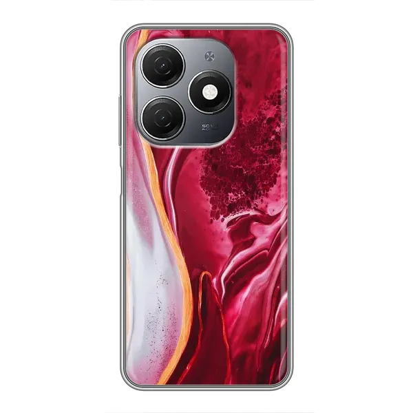 Чохол з принтом «Мрамор червоний» для TECNO Spark 20