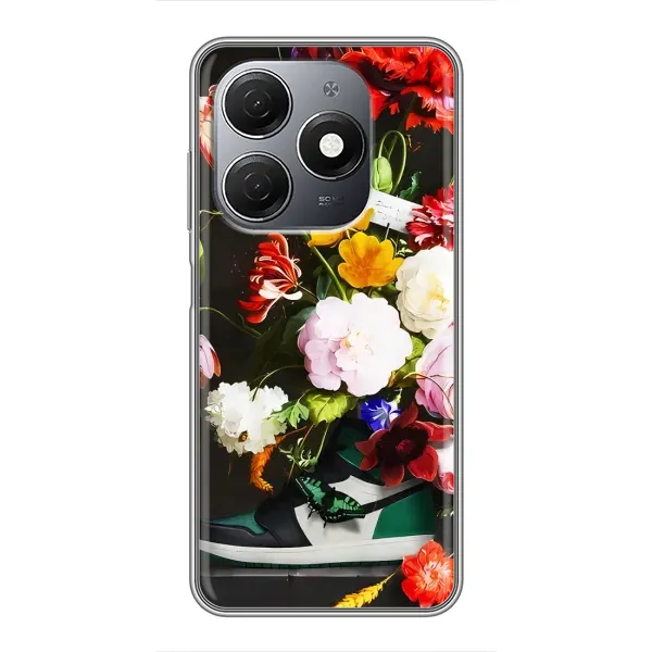 Чехол с принтом «Nike цветы» для TECNO Spark 20