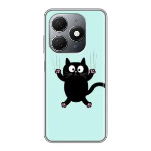 Чехол с принтом для TECNO Spark 20 (AlphaPrint) Модные коты (Падающий кот)