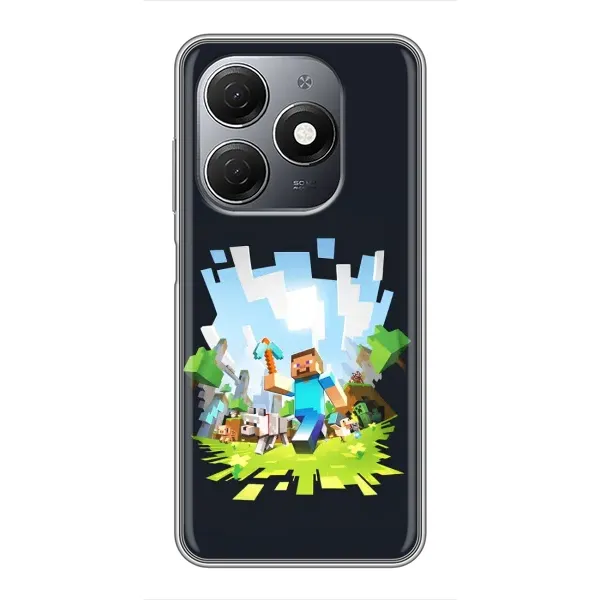 Чехол с принтом «персонажи Minecraft» для TECNO Spark 20 Чехол с принтом «персонажи Minecraft» для TECNO Spark 20