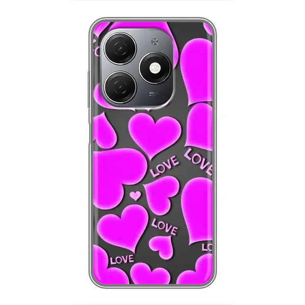 Чехол с принтом «Pink hearts» для TECNO Spark 20 Чехол с принтом «Pink hearts» для TECNO Spark 20