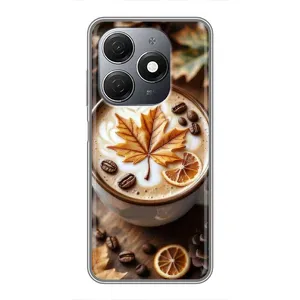 Чехол с уникальным дизайном «Осень с кофе» для TECNO Spark 20 (Пряный кофе)